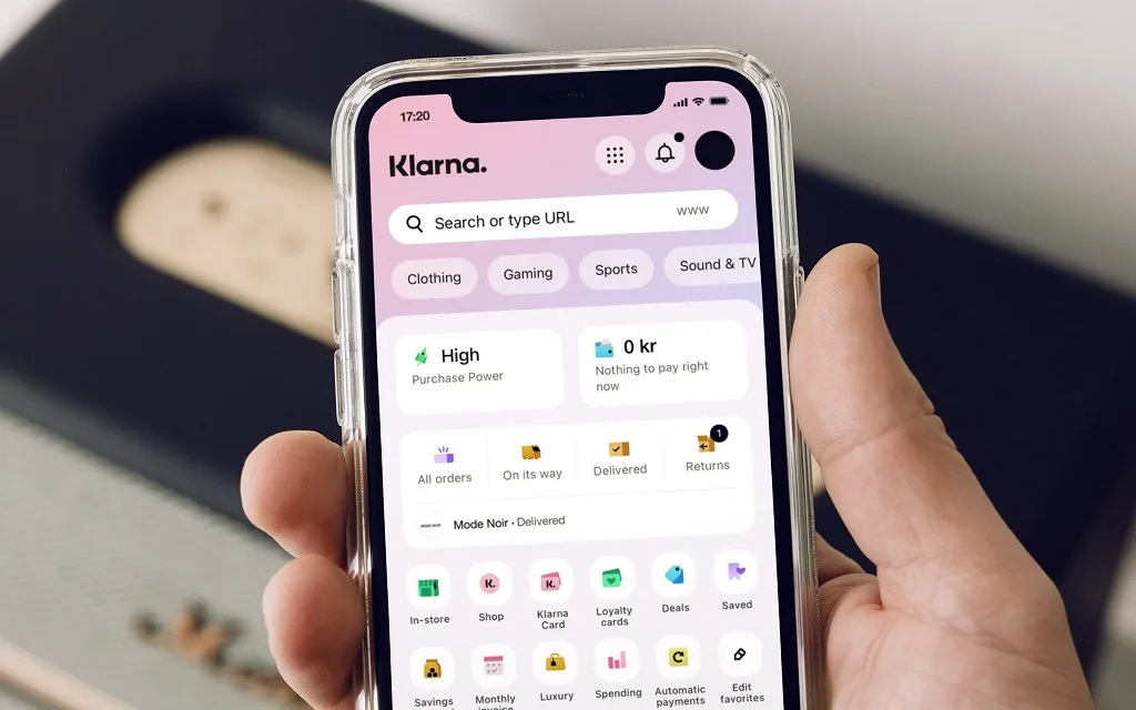 Opciones móviles de Klarna